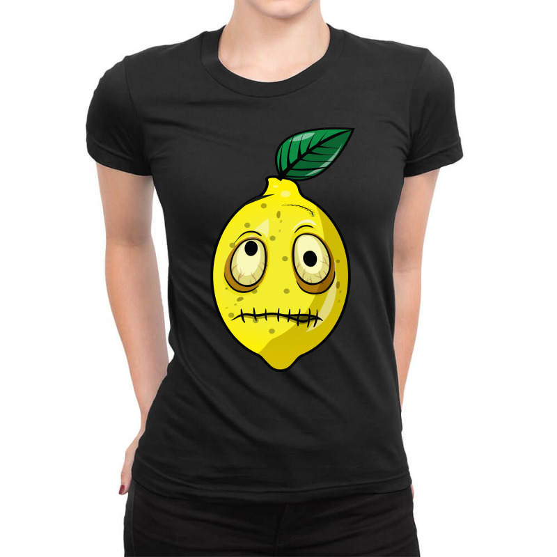 Creepy Zombie Lemonade Yellow Fruit Quote Ladies Fitted T-Shirt by emlyroynerd | Artistshot