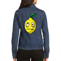 Creepy Zombie Lemonade Yellow Fruit Quote Ladies Denim Jacket | Artistshot