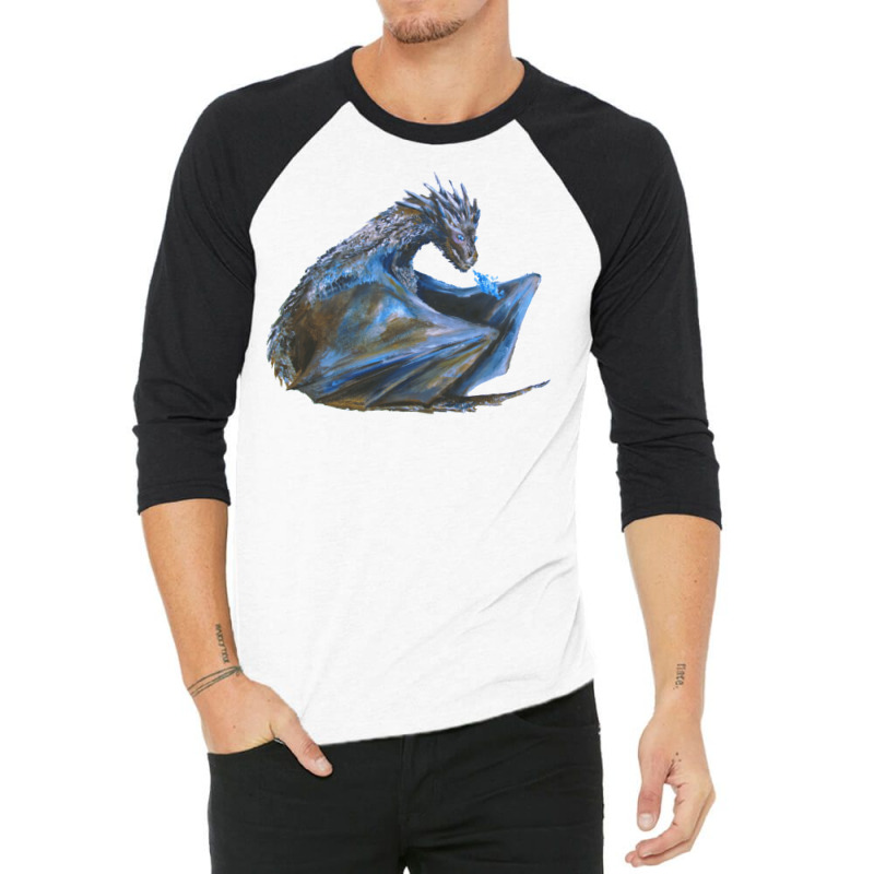 Ice Dragon   Viserion  Dark 3/4 Sleeve Shirt | Artistshot