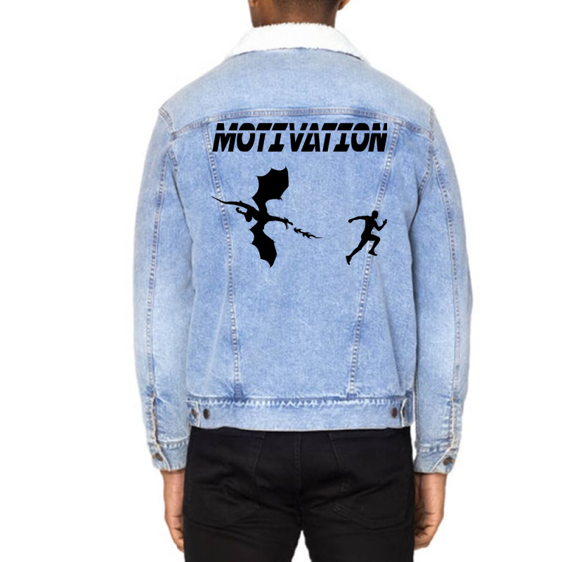 Motivation Sport Running Humor Dragon 6 Unisex Sherpa-lined Denim Jacket | Artistshot