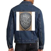 Silver Shield Of Dragons Men Denim Jacket | Artistshot