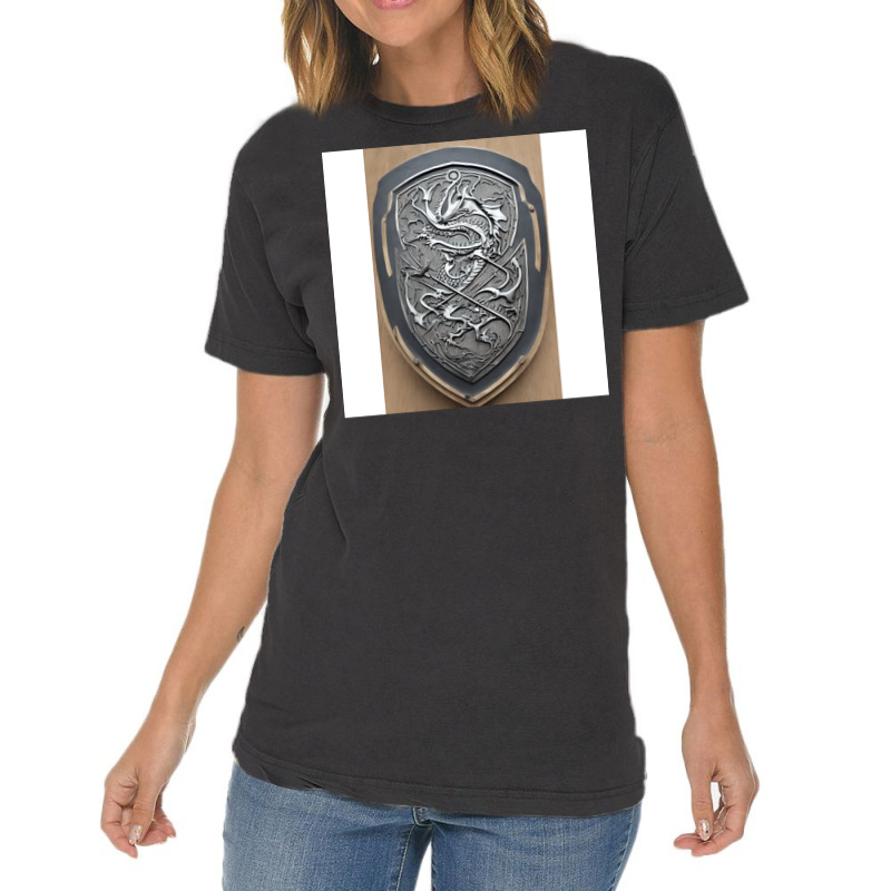 Silver Shield Of Dragons Vintage T-shirt | Artistshot