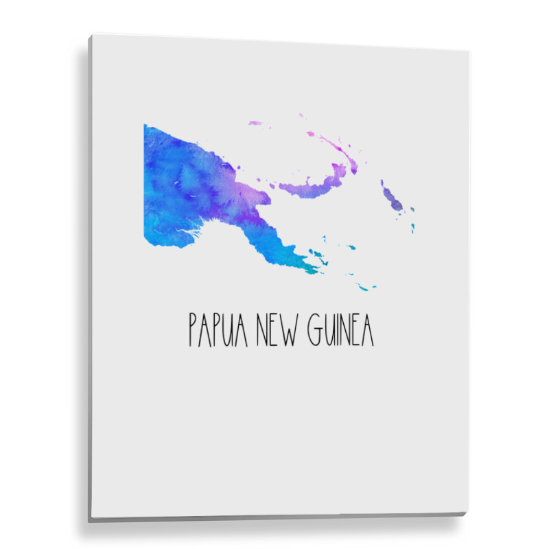 Papua New Guinea Watercolor Map   Papua New Guinea Metal Print Vertical | Artistshot