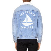 New Canaan Connecticut Sailing  Boating   White Te Unisex Sherpa-lined Denim Jacket | Artistshot