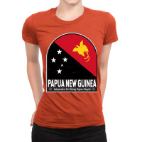 Papua New Guinea Flag Emblem Distressed Vintage Ladies Fitted T-shirt | Artistshot