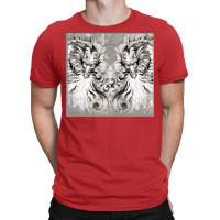 Twin Grey Dragons T-shirt | Artistshot