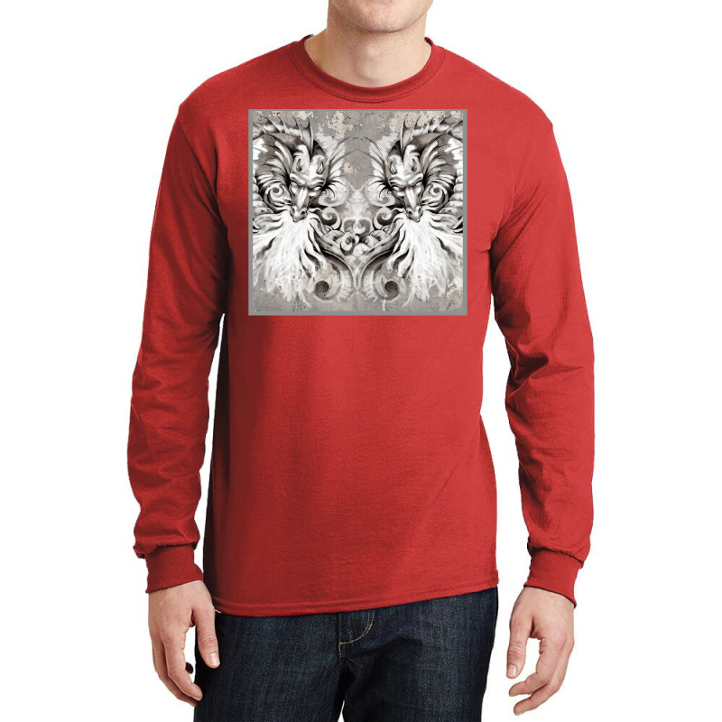 Twin Grey Dragons Long Sleeve Shirts by roccionsteeleys | Artistshot