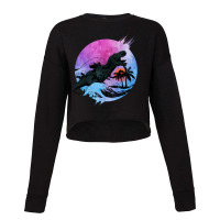 T Rex Waves Cropped Sweater | Artistshot