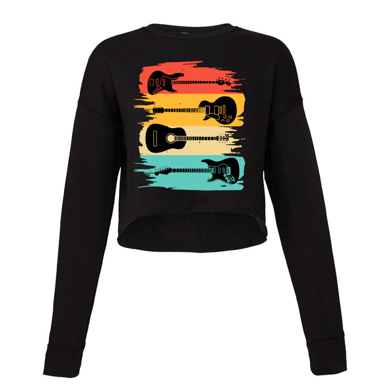 Vintage Retro Guitars Cropped Sweater | Artistshot