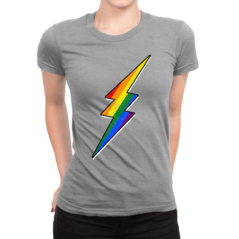 Gay Pride Lgbt Bisexual Boys Men Thunder Blitz Sum Ladies Fitted T-Shirt by kaddinicolyy | Artistshot