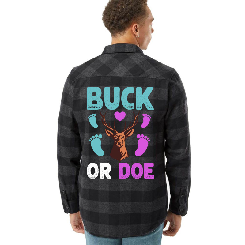 Buck Or Doe Gender Reveal Matching Ba Funny Flannel Shirt | Artistshot