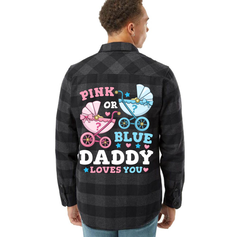 Gender Reveal Daddy Father Gift Flannel Shirt | Artistshot