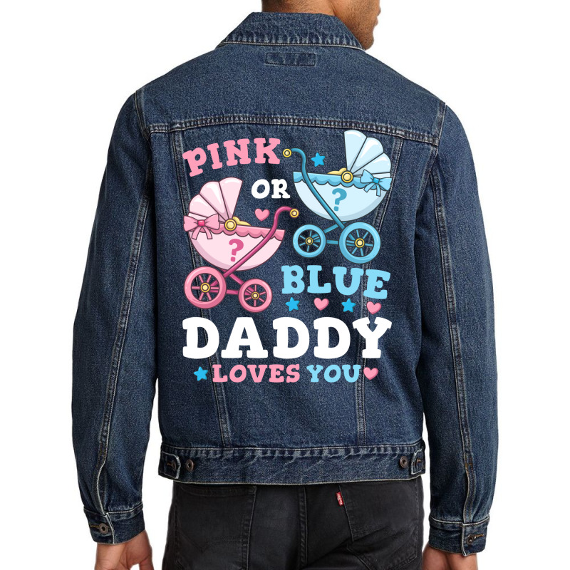 Gender Reveal Daddy Father Gift Men Denim Jacket | Artistshot