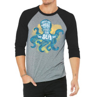 Cute Octopus Ocean Sea Girl (1) 3/4 Sleeve Shirt | Artistshot