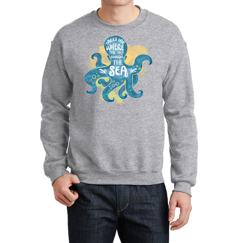 Cute Octopus Ocean Sea Girl (1) Crewneck Sweatshirt | Artistshot