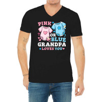 Gender Reveal Grandpa Pink Or Blue Nostalgia V-neck Tee | Artistshot