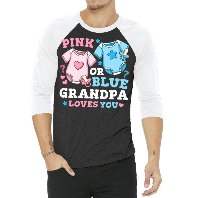 Gender Reveal Grandpa Pink Or Blue Nostalgia 3/4 Sleeve Shirt | Artistshot