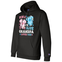 Gender Reveal Grandpa Pink Or Blue Nostalgia Champion Hoodie | Artistshot