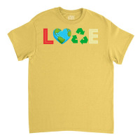 Love Earth Day Vintage Recycle Green Girl (1) (1) Classic T-shirt | Artistshot