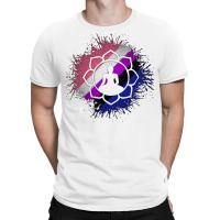 Paint Splatter Gender Fluid Pride Flag Lotus Symbo T-shirt | Artistshot