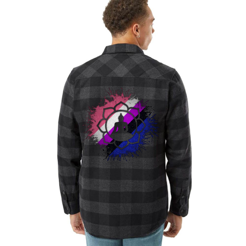 Paint Splatter Gender Fluid Pride Flag Lotus Symbo Flannel Shirt | Artistshot