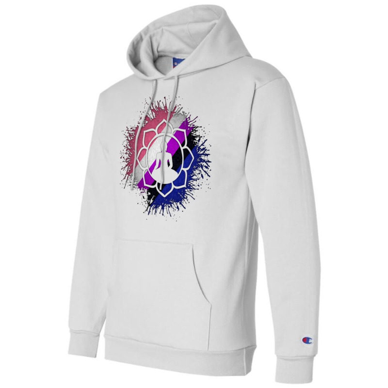 Paint Splatter Gender Fluid Pride Flag Lotus Symbo Champion Hoodie | Artistshot