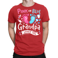 Gender Reveal Grandpa Pink Or Blue 80s T-shirt | Artistshot