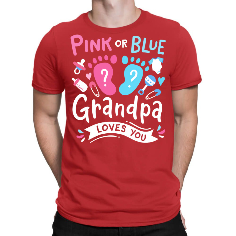 Gender Reveal Grandpa Pink Or Blue 80s T-shirt | Artistshot