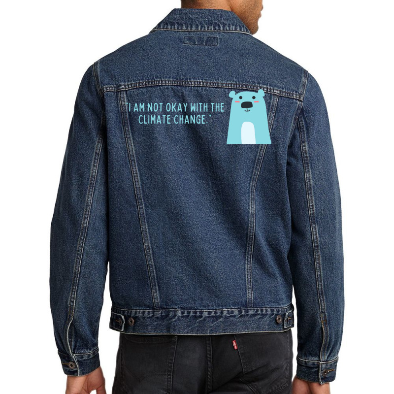 Not Okay With Climate Change Polar Bear Aesthetic Men Denim Jacket | Artistshot