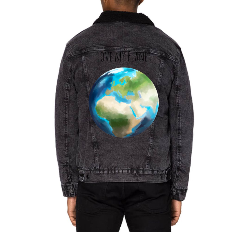 Love Planet Cute (1) (1) Unisex Sherpa-lined Denim Jacket | Artistshot