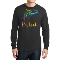 Protect Tie Dye Great White Shark Blue (1) Long Sleeve Shirts | Artistshot