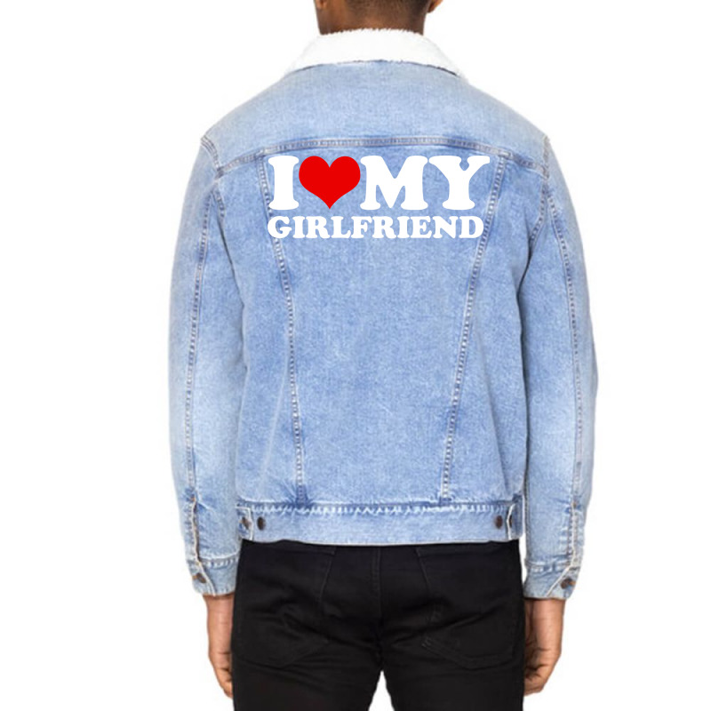 I Love My Girlfriend Hipster Cute Unisex Sherpa-Lined Denim Jacket by deoniravihuy | Artistshot