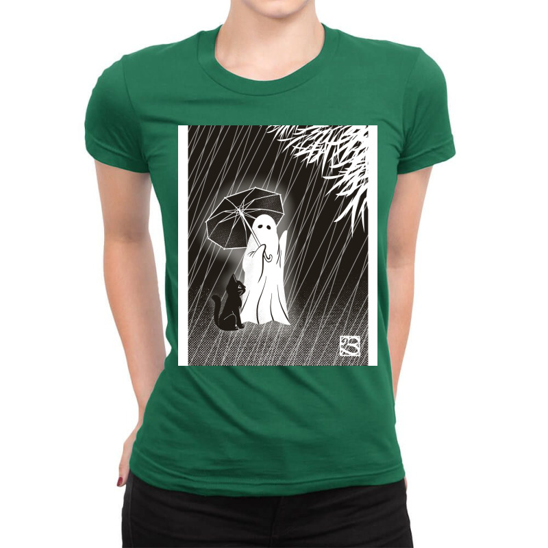 Rainy Night Blue Ladies Fitted T-Shirt by gnomcrotz9 | Artistshot