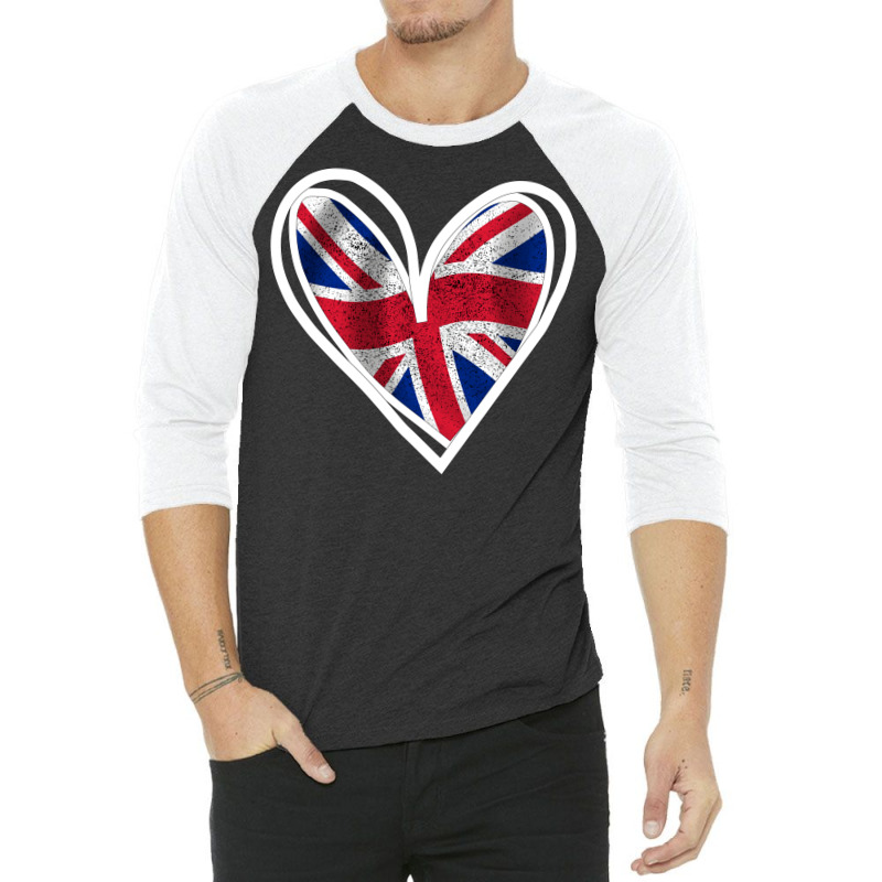 United Kingdom In My Heart Cute Design Gift For Lo 3/4 Sleeve Shirt by deoniravihuy | Artistshot