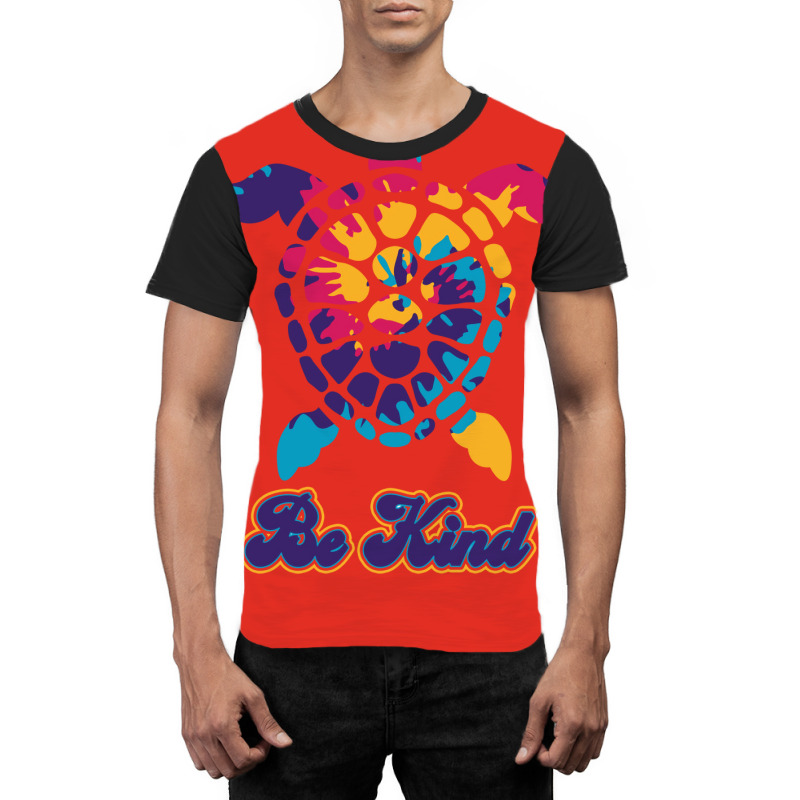 Be Kind Turtle Tie Dye Retro (1) (1) Graphic T-shirt by ankuyimunadis | Artistshot