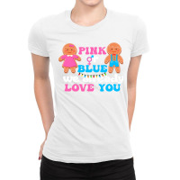 Pink Or Blue I Already Love You Gender Reveal Xmas Ladies Fitted T-shirt | Artistshot