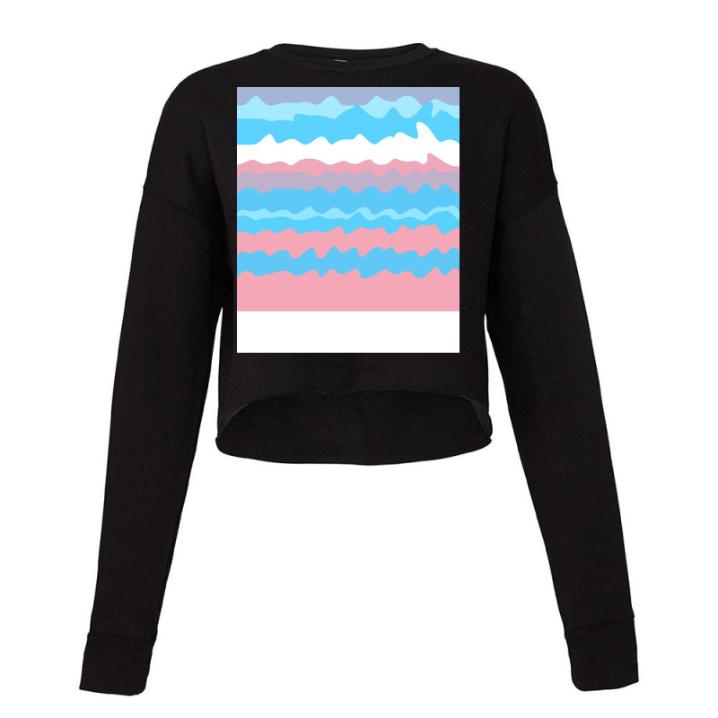 Trans Pride Abstract Wavy Layered Colors Summer Cropped Sweater by lithizoengs | Artistshot