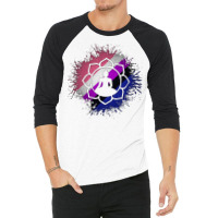 Paint Splatter Gender Fluid Pride Flag Lotus Symbo 3/4 Sleeve Shirt | Artistshot