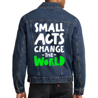 Go Green Small Acts Change The World Zero Waste Ec Men Denim Jacket | Artistshot