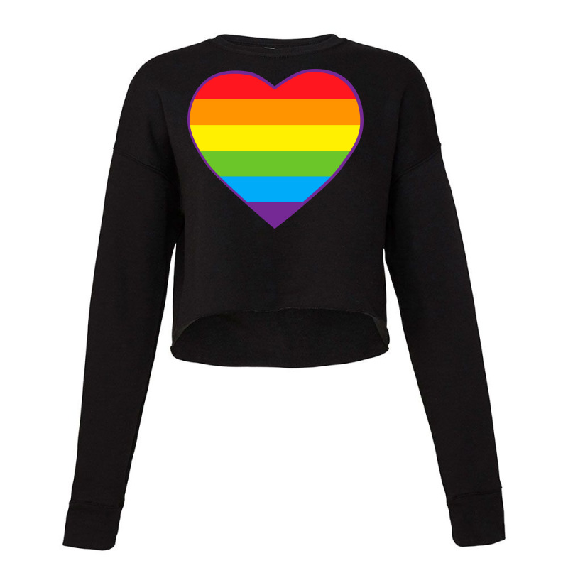 Pride Flag Heart Gift Cropped Sweater by temmampohumi1 | Artistshot