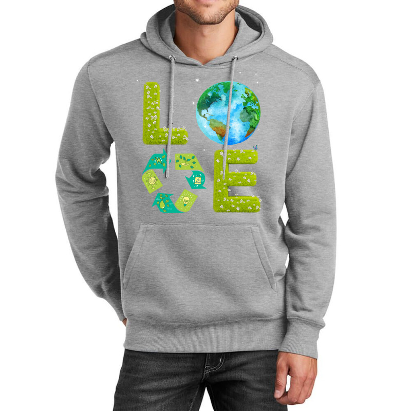 Love Planet Earth World Earth Day Green Environmen Unisex Hoodie by ankuyimunadis | Artistshot