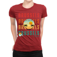 Global Warming Turns Brussels Into A Tropical Beac Ladies Fitted T-shirt | Artistshot