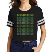 Green Text Ghost Hunting Paranormal Blue Scorecard Crop Tee | Artistshot