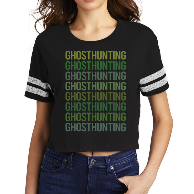 Green Text Ghost Hunting Paranormal Blue Scorecard Crop Tee by sedselbalsi | Artistshot