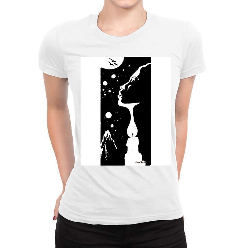 The Ghost Of The Lost Love Blue Ladies Fitted T-Shirt by hogbavracamm | Artistshot