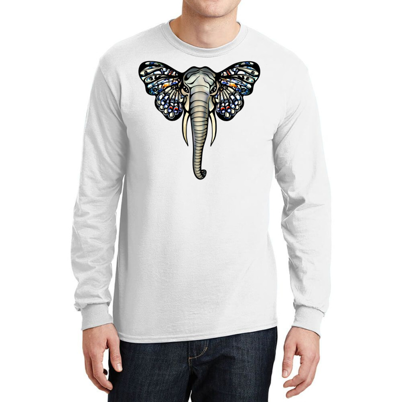 Elephant With Butterfly Ears Nature (1) Long Sleeve Shirts by fenyozghidin | Artistshot