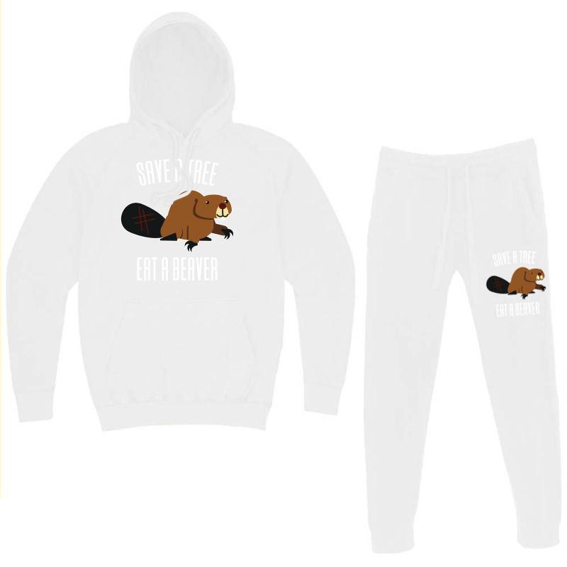 Save A Tree Eat A Beaver Environment Yellow (1) (1 Hoodie & Jogger Set | Artistshot