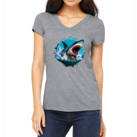 Shark Angry 2 Women's V-neck T-shirt | Artistshot