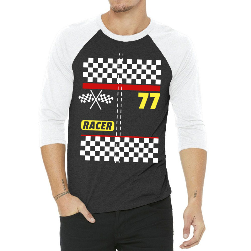 Race Car Driver Costume For Halloween 3/4 Sleeve Shirt by saterseim | Artistshot