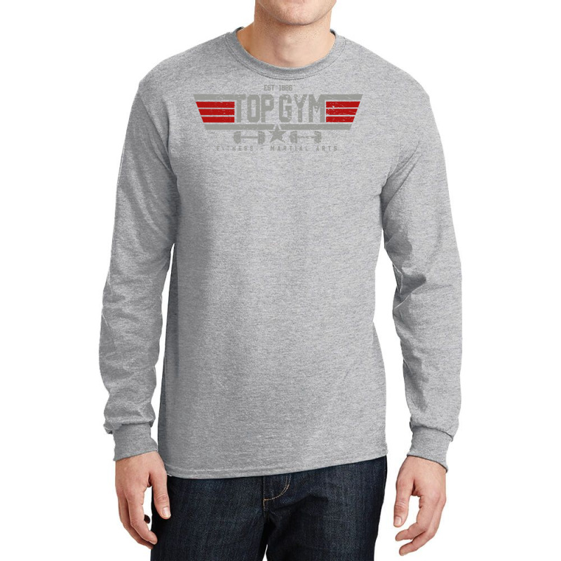 Top Gym Distressed Grey Tumblr Long Sleeve Shirts | Artistshot